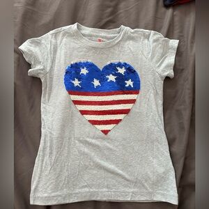 Crewcuts flip sequin heart t-shirt, size 4-5